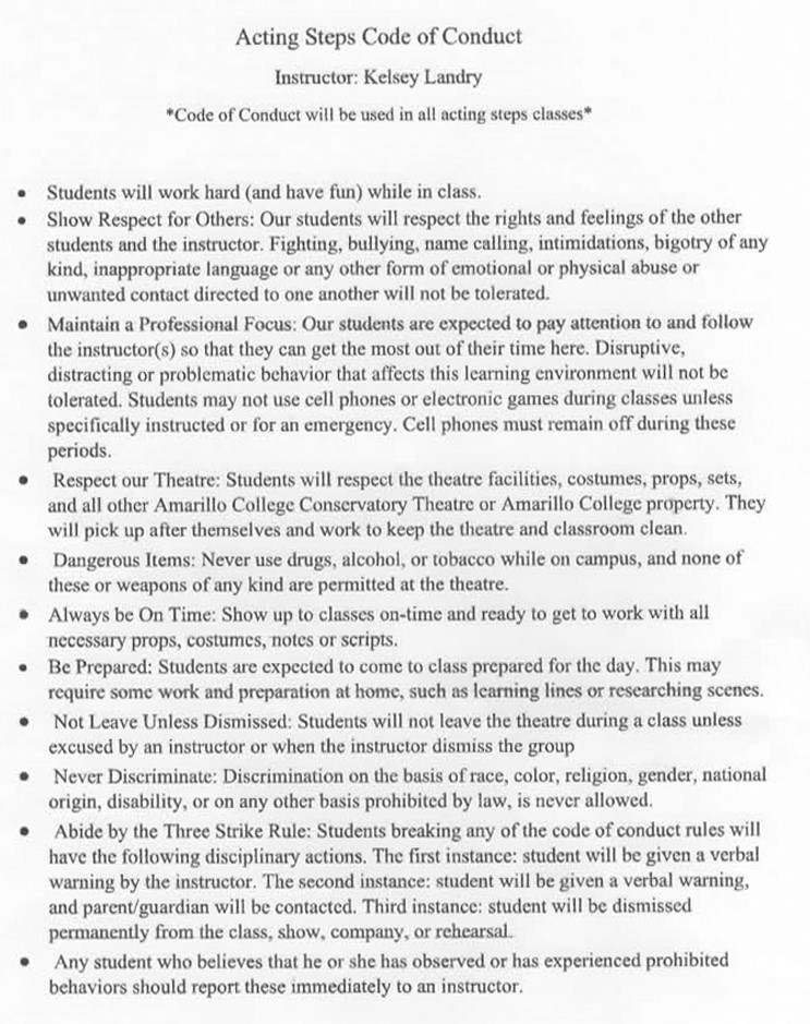 Landry Code of Conduct