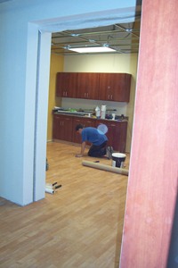 New Flooring in the Sim Lab
