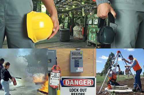 Card image collage of safety and environmental pictures