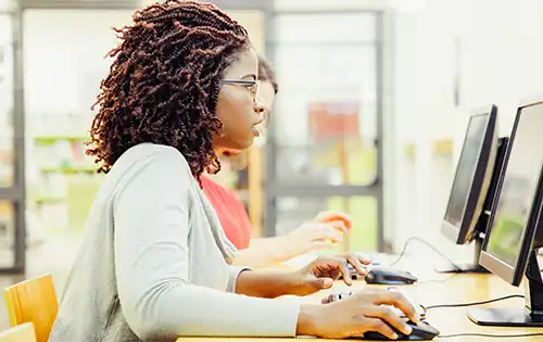 Focused Female Student