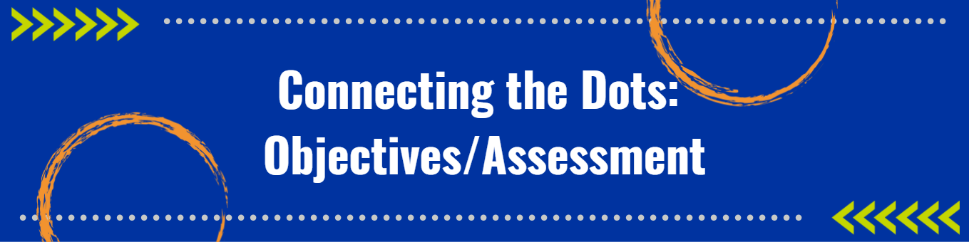 Connecting the Dots Objectives/Assessments