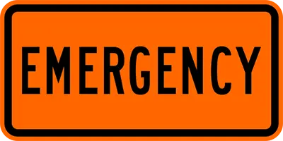 Orange Emergency Plaque