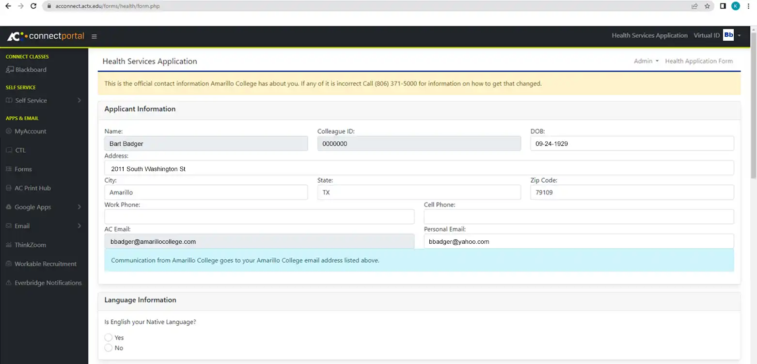 Health Services Application