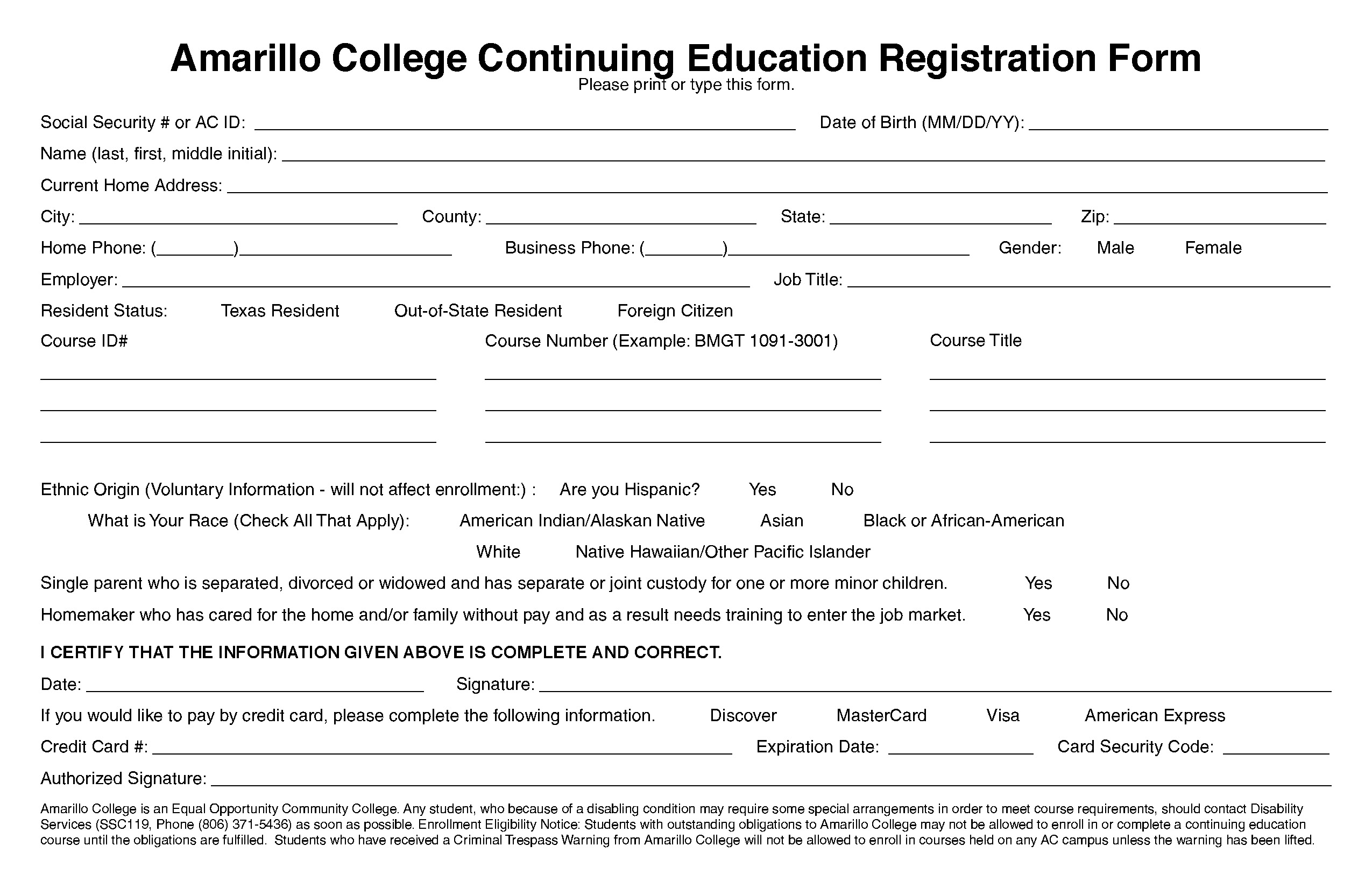 CE Registration Online Form 2024