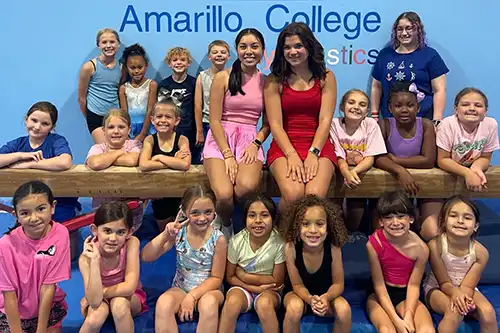 Group of young AC gymnastics students
