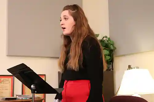 Female Student during Singing Audition