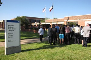 Crowd at Memorial Groundbreaking Ceremony at AC Polk Street Campus