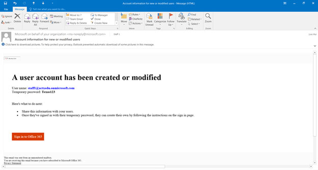 365 Email Body