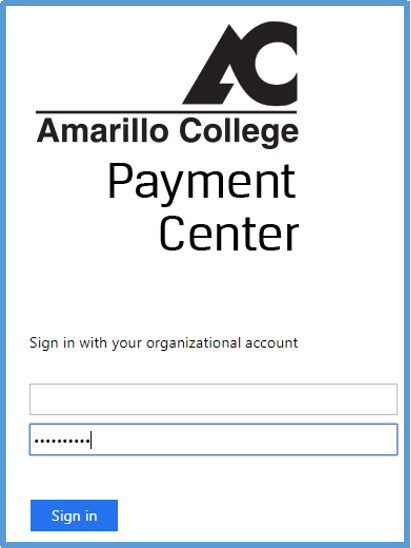 Login screen
