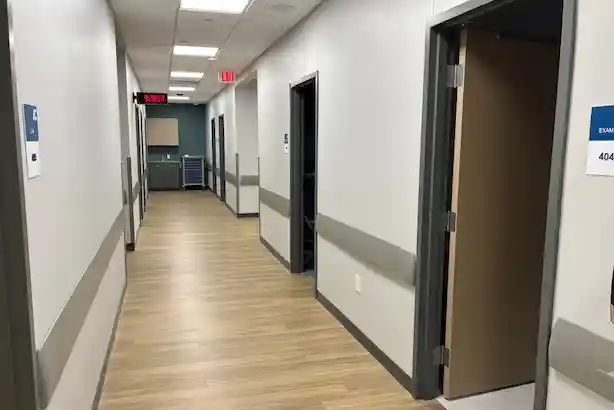 Hallway of exam rooms